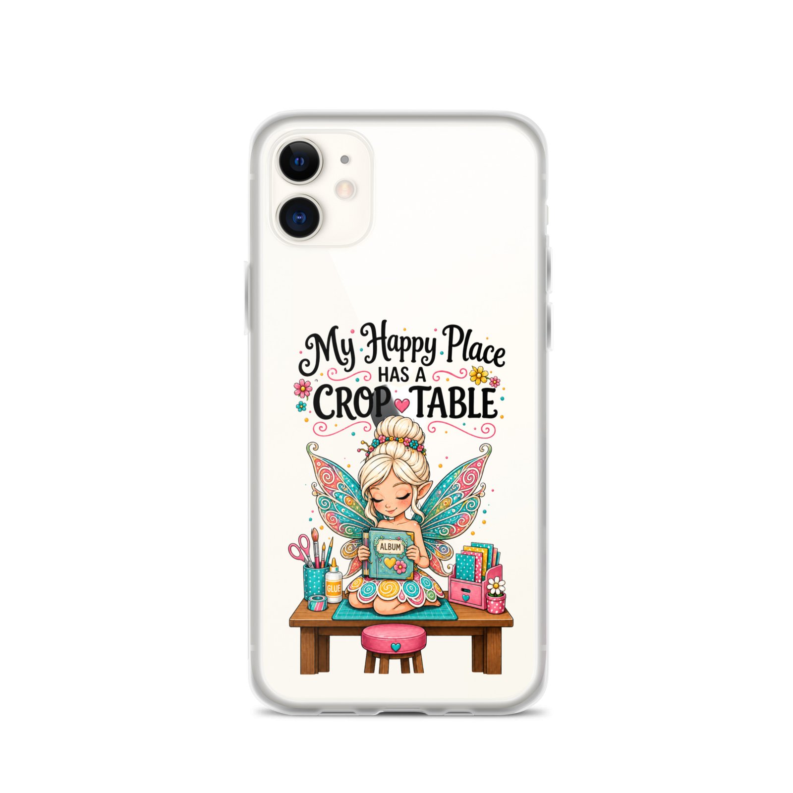 My Happy Place Has A Crop Table - Clear Case for iPhone® - Image 2