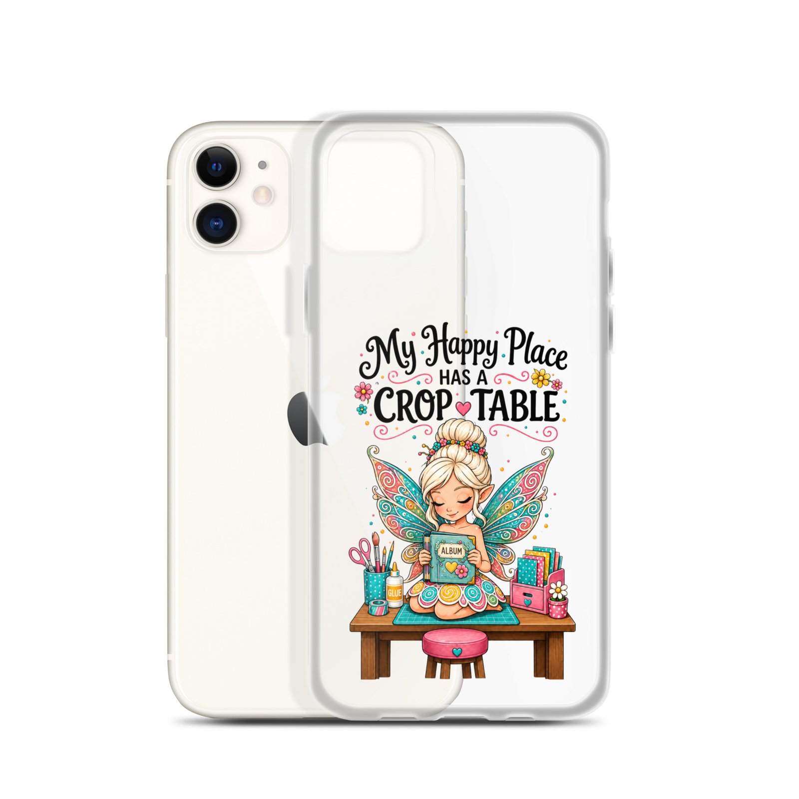 My Happy Place Has A Crop Table - Clear Case for iPhone®