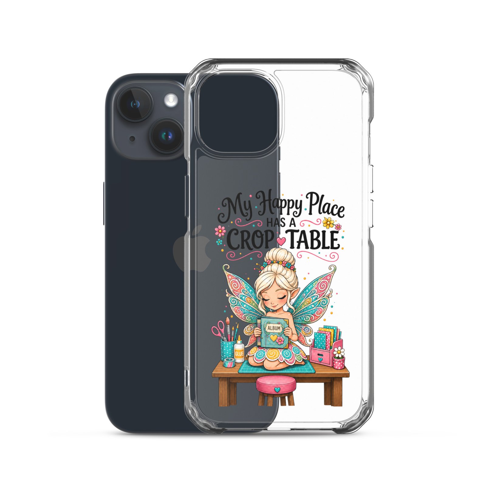My Happy Place Has A Crop Table - Clear Case for iPhone® - Image 10