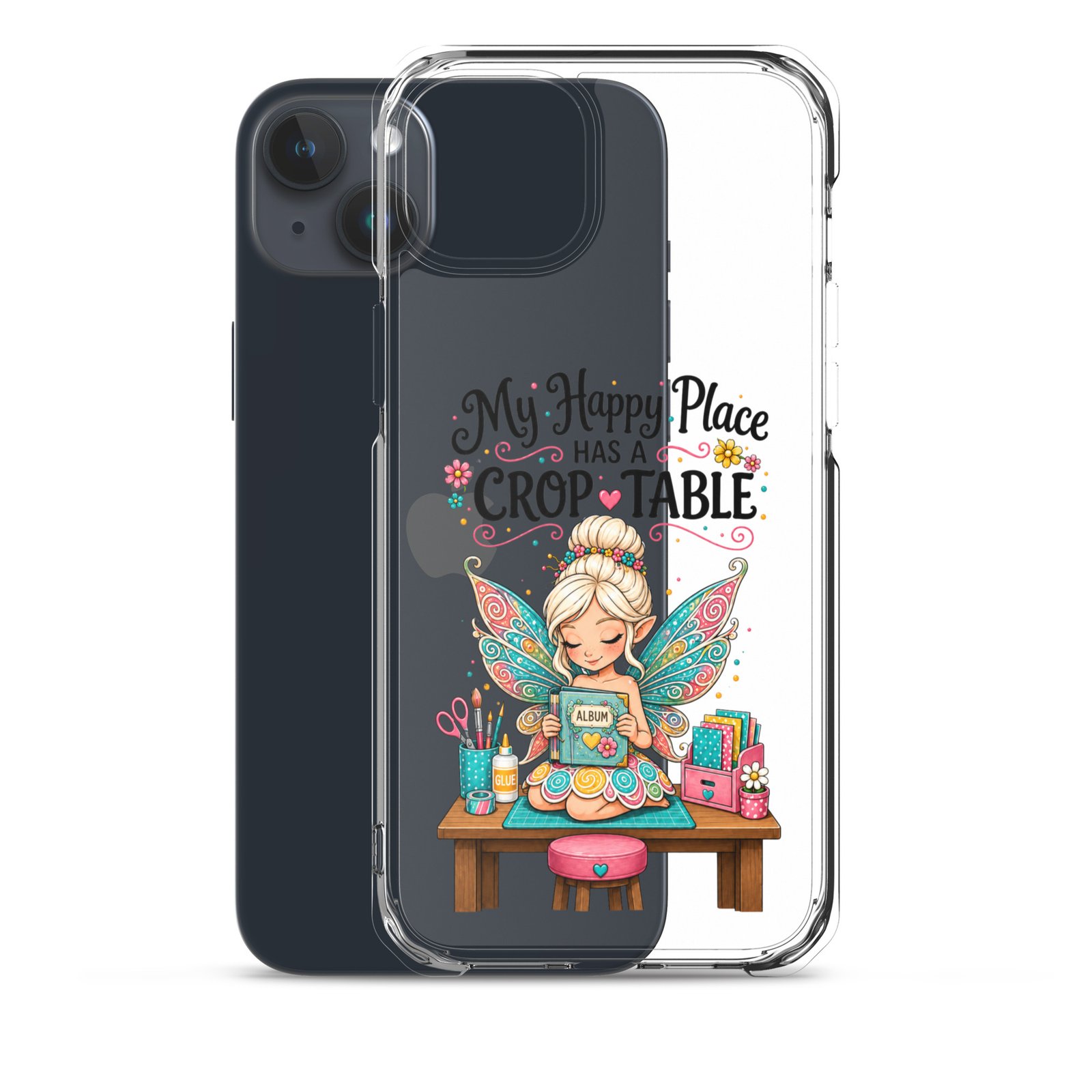 My Happy Place Has A Crop Table - Clear Case for iPhone® - Image 4