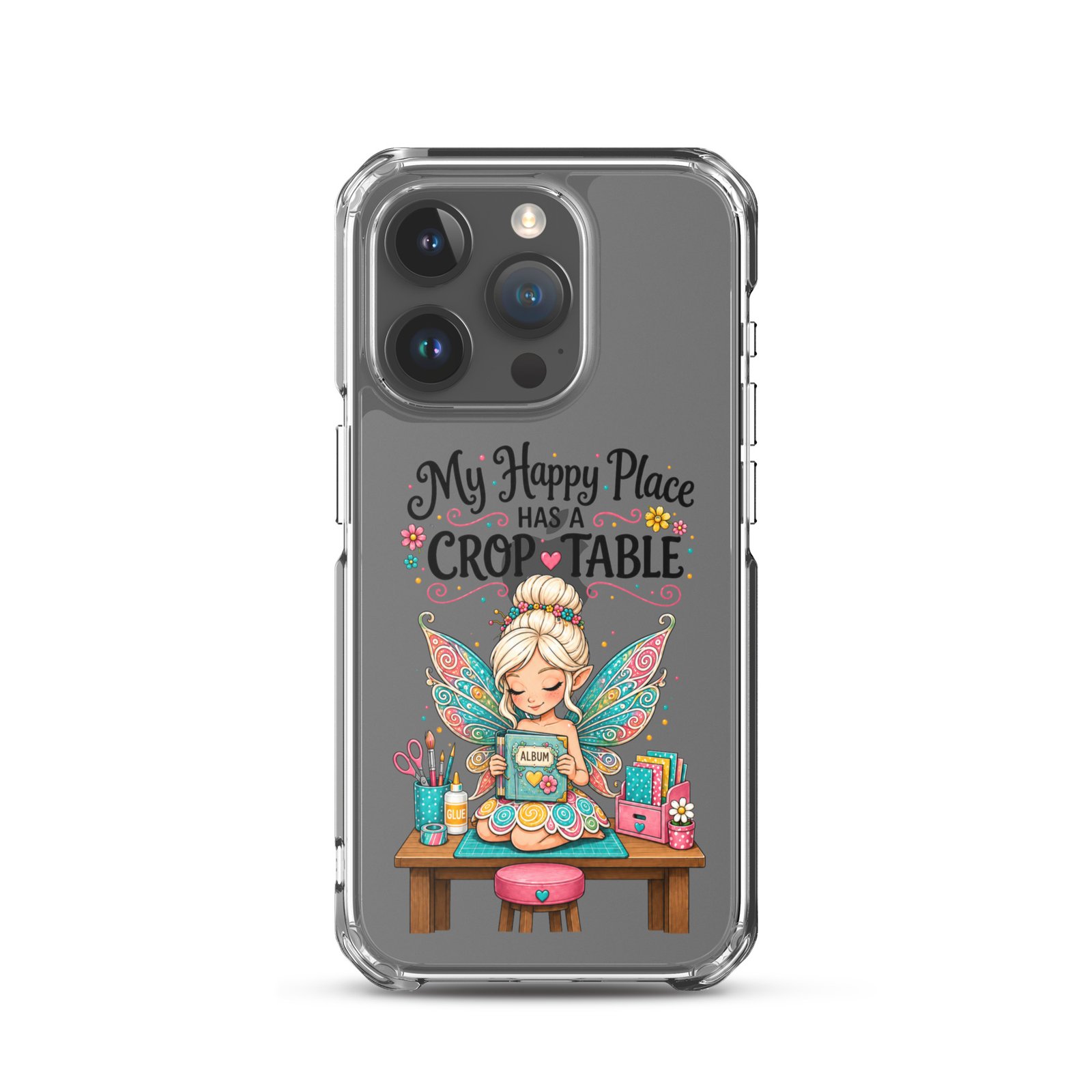 My Happy Place Has A Crop Table - Clear Case for iPhone® - Image 7