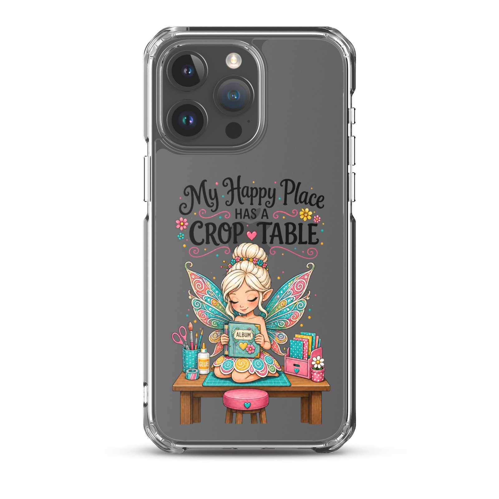 My Happy Place Has A Crop Table - Clear Case for iPhone® - Image 5