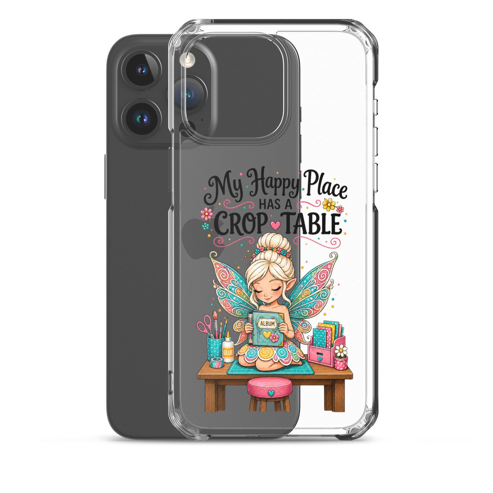 My Happy Place Has A Crop Table - Clear Case for iPhone® - Image 6