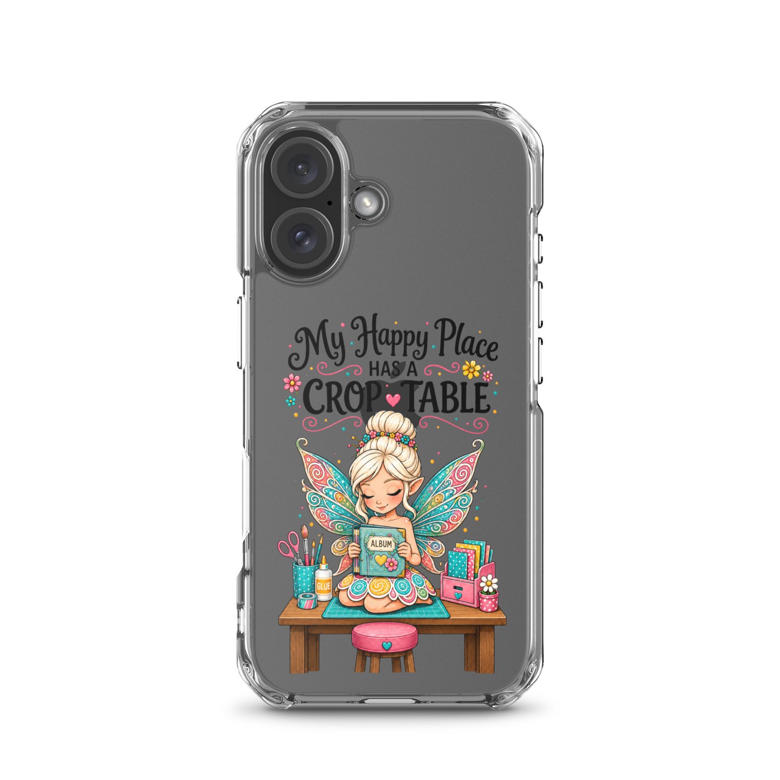 My Happy Place Has A Crop Table - Clear Case for iPhone® - Image 17