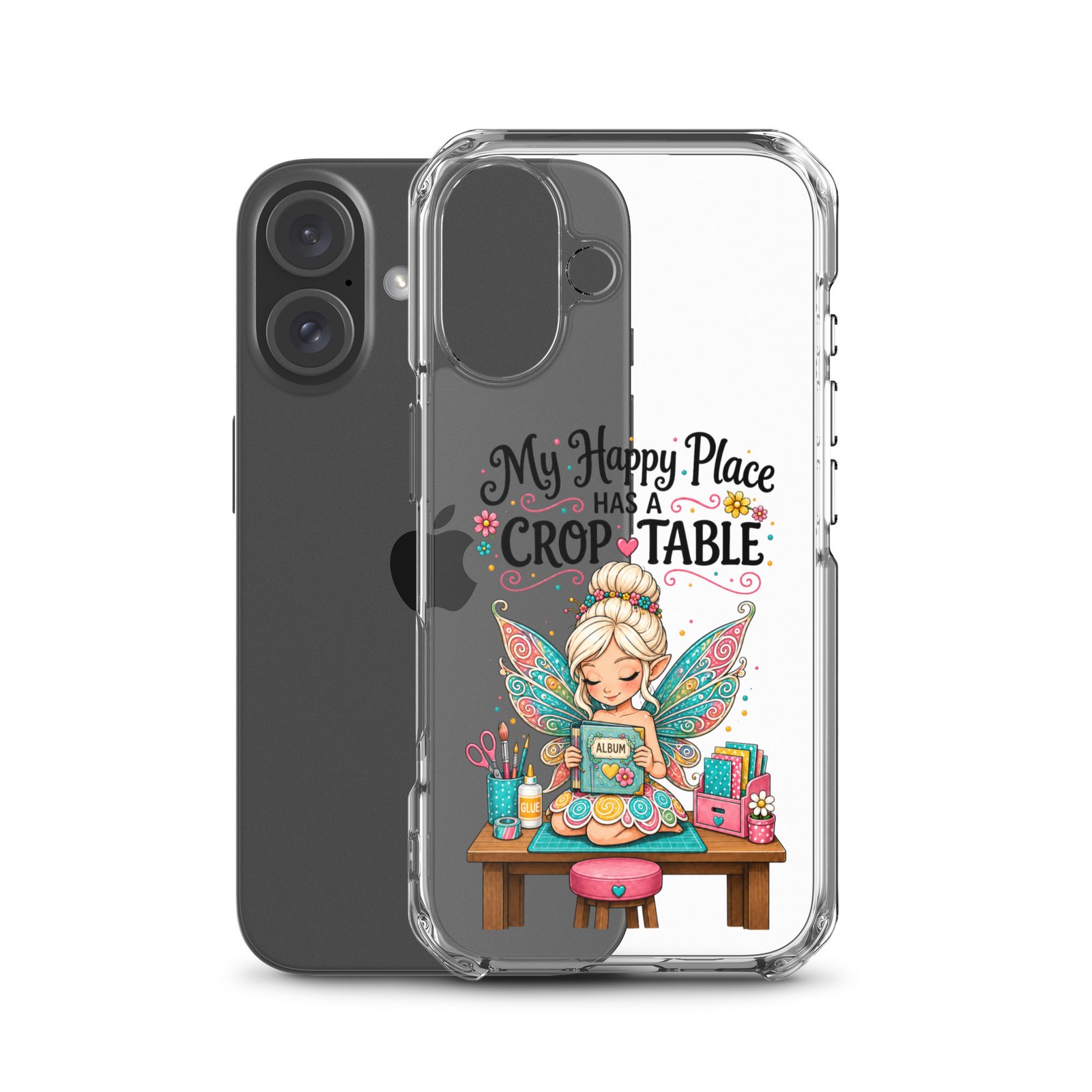 My Happy Place Has A Crop Table - Clear Case for iPhone® - Image 18