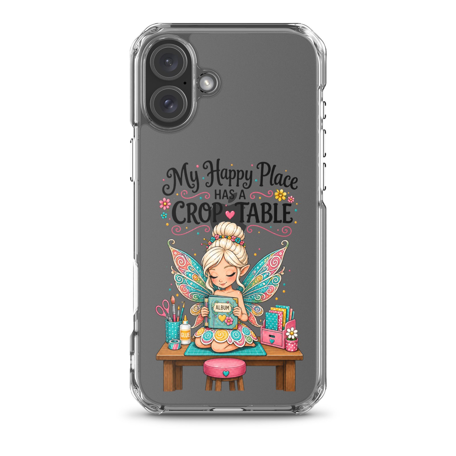 My Happy Place Has A Crop Table - Clear Case for iPhone® - Image 11