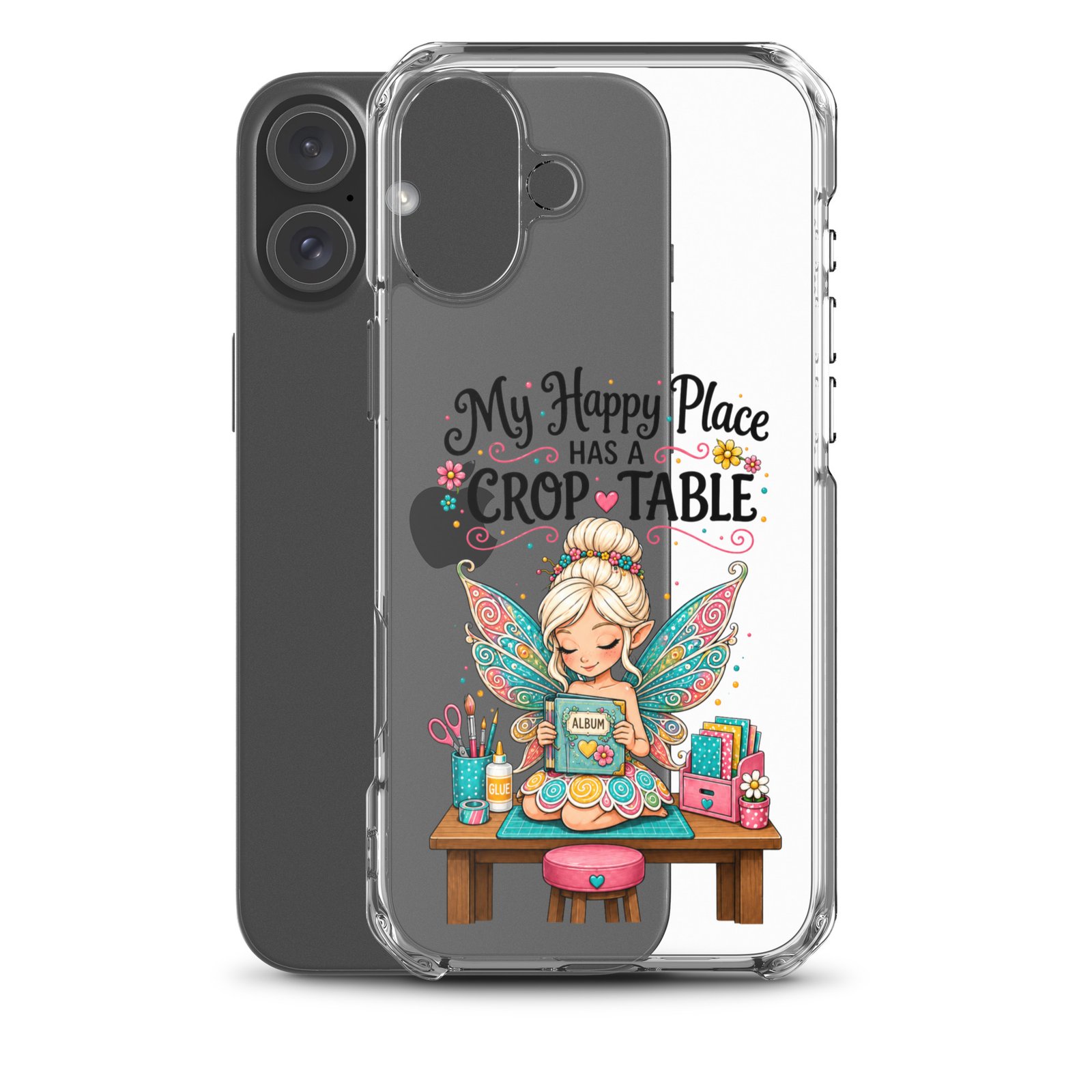 My Happy Place Has A Crop Table - Clear Case for iPhone® - Image 12
