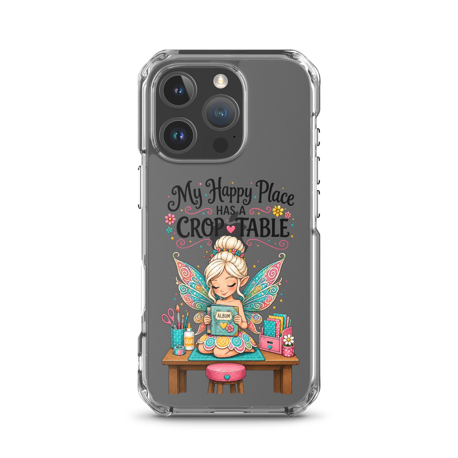 My Happy Place Has A Crop Table - Clear Case for iPhone® - Image 15