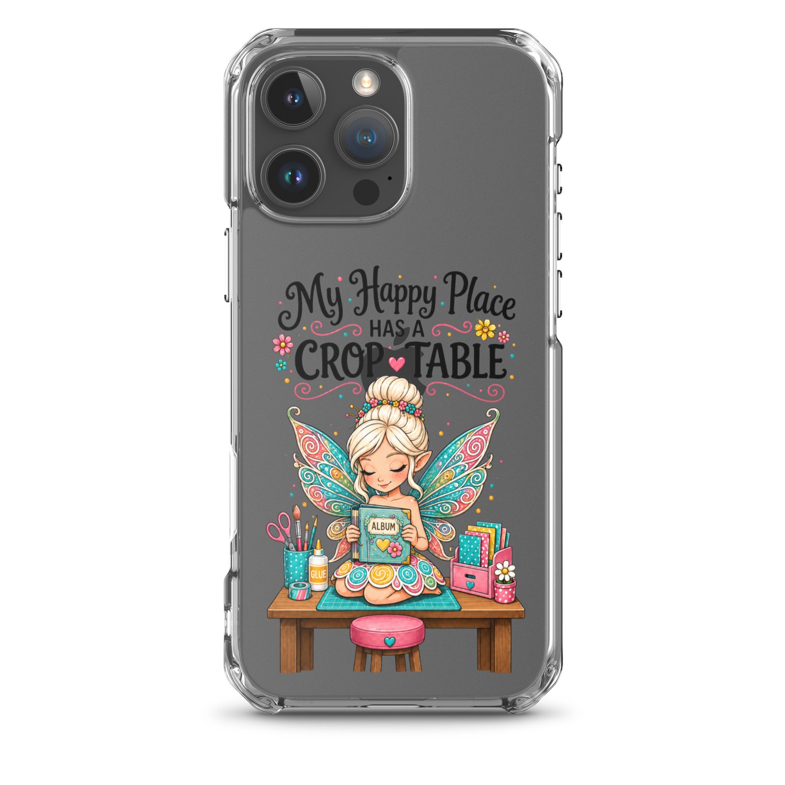 My Happy Place Has A Crop Table - Clear Case for iPhone® - Image 13