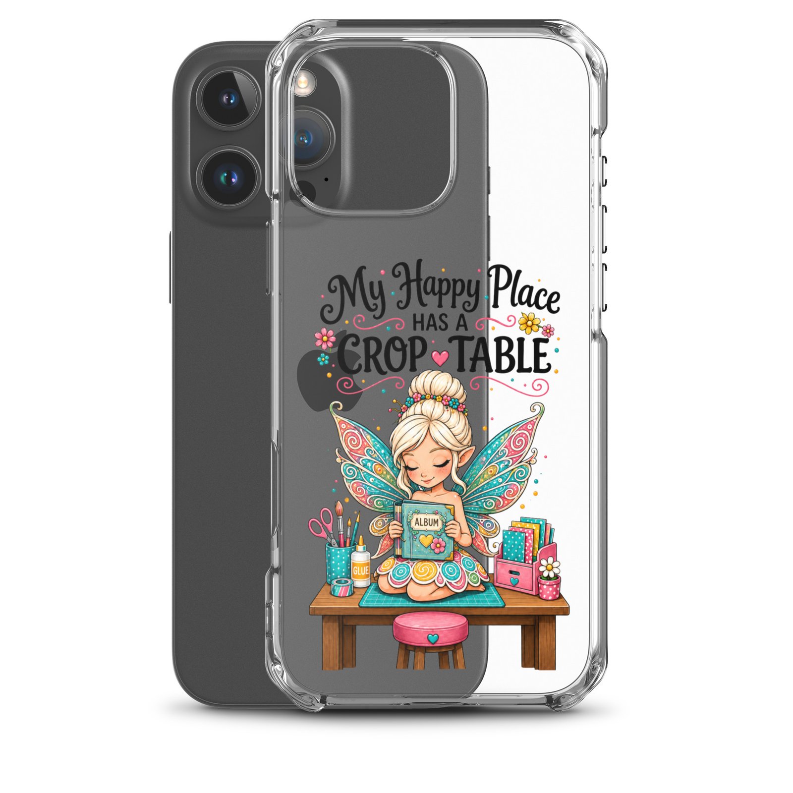 My Happy Place Has A Crop Table - Clear Case for iPhone® - Image 14
