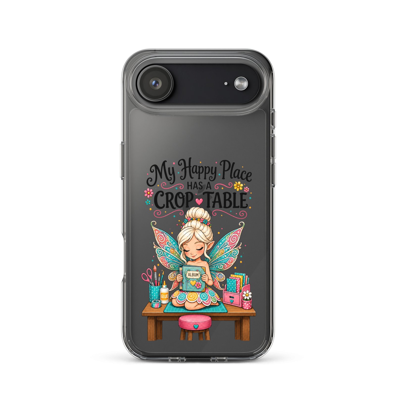 My Happy Place Has A Crop Table - Clear Case for iPhone® - Image 19