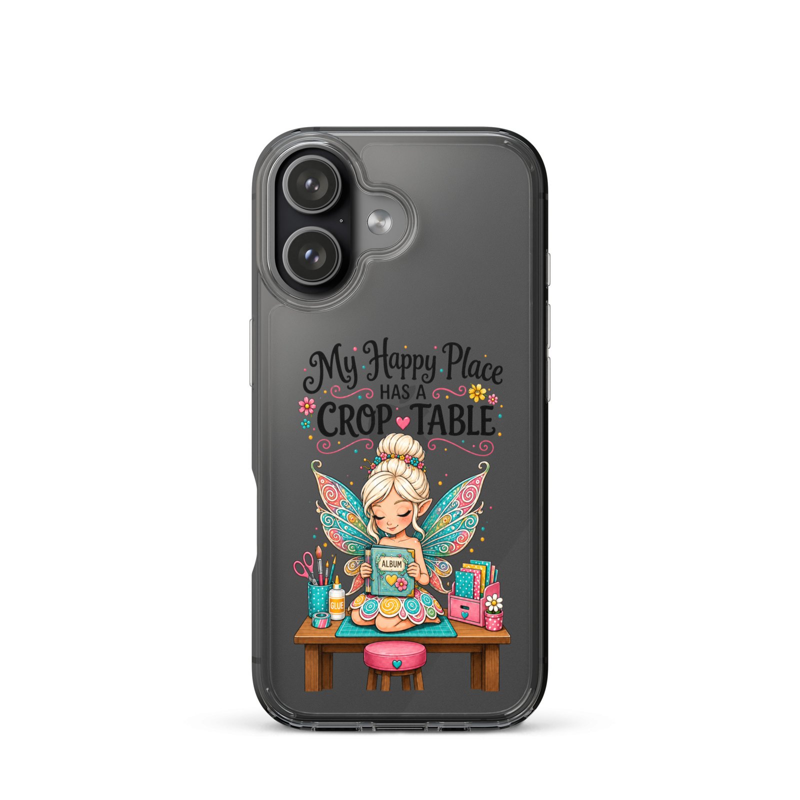 My Happy Place Has A Crop Table - Clear Case for iPhone® - Image 22