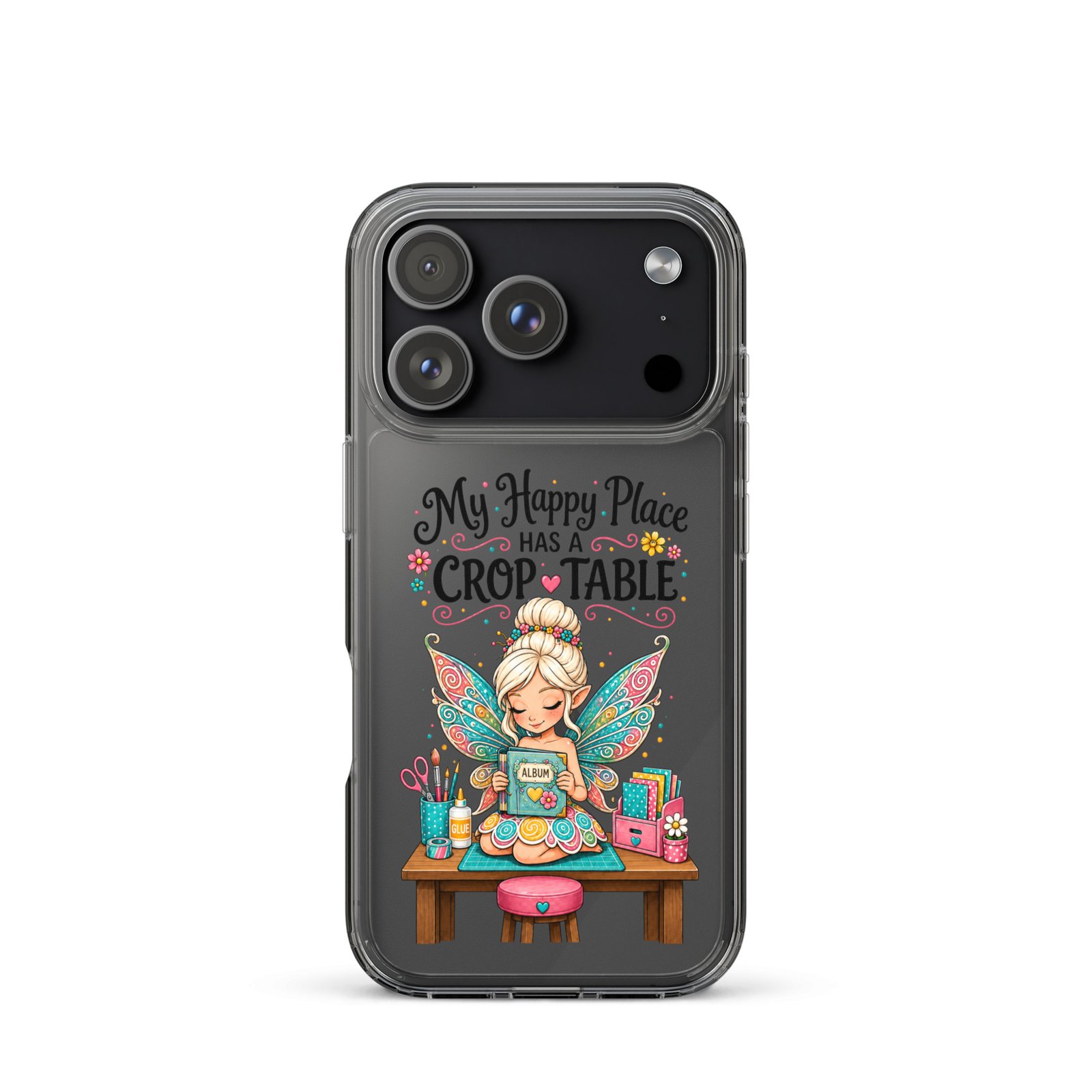My Happy Place Has A Crop Table - Clear Case for iPhone® - Image 21