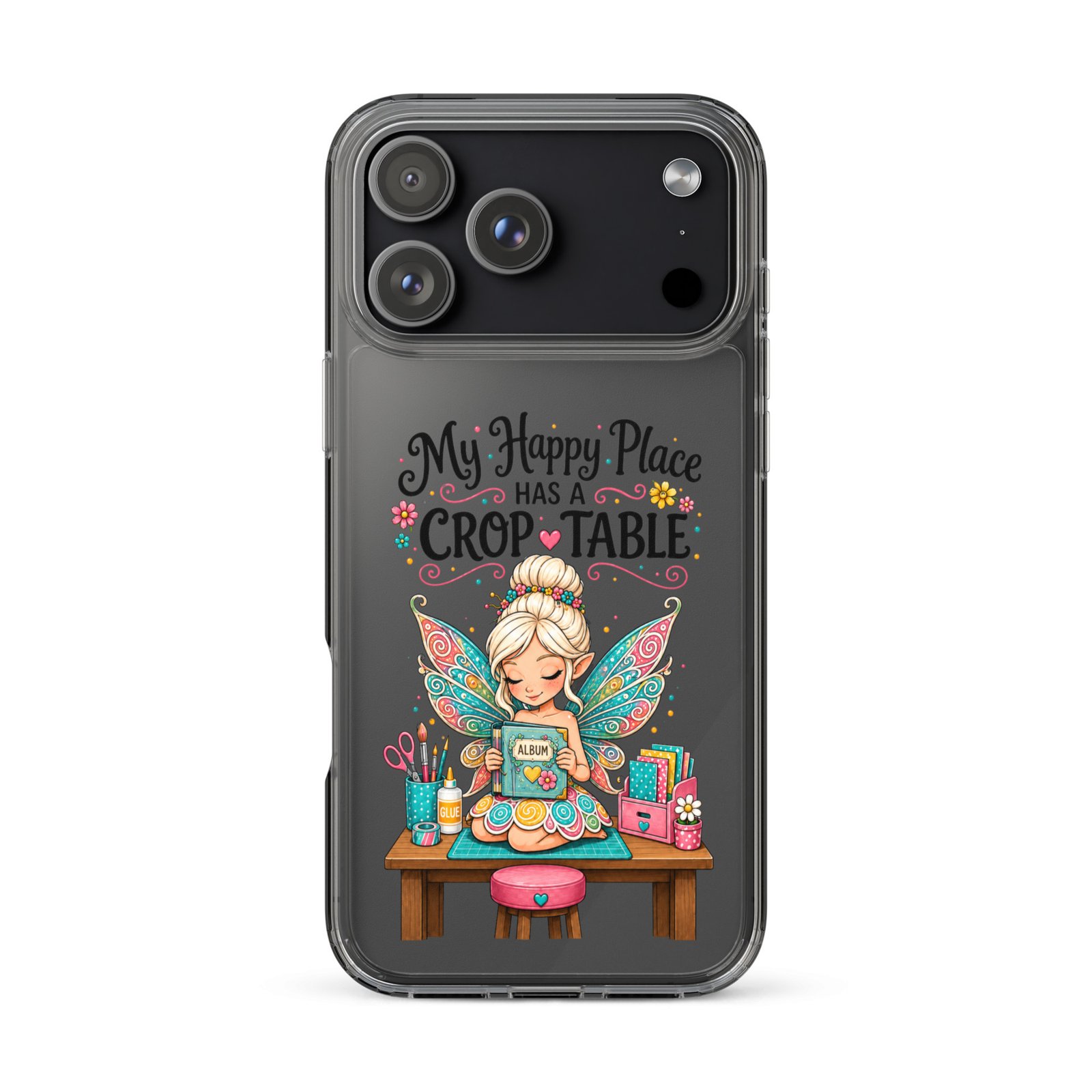 My Happy Place Has A Crop Table - Clear Case for iPhone® - Image 20