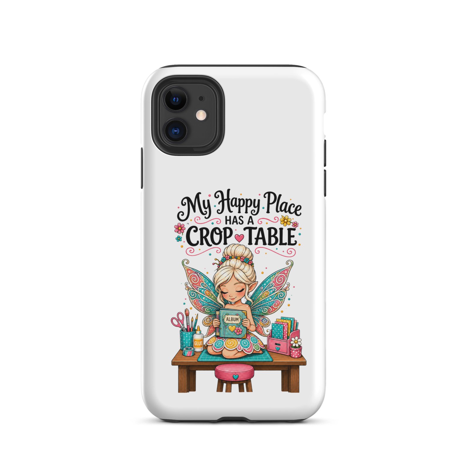 My Happy Place Has A Crop Table - Tough Case for iPhone®