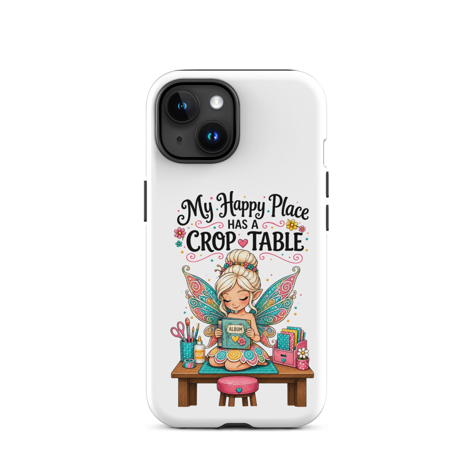 My Happy Place Has A Crop Table - Tough Case for iPhone® - Image 2