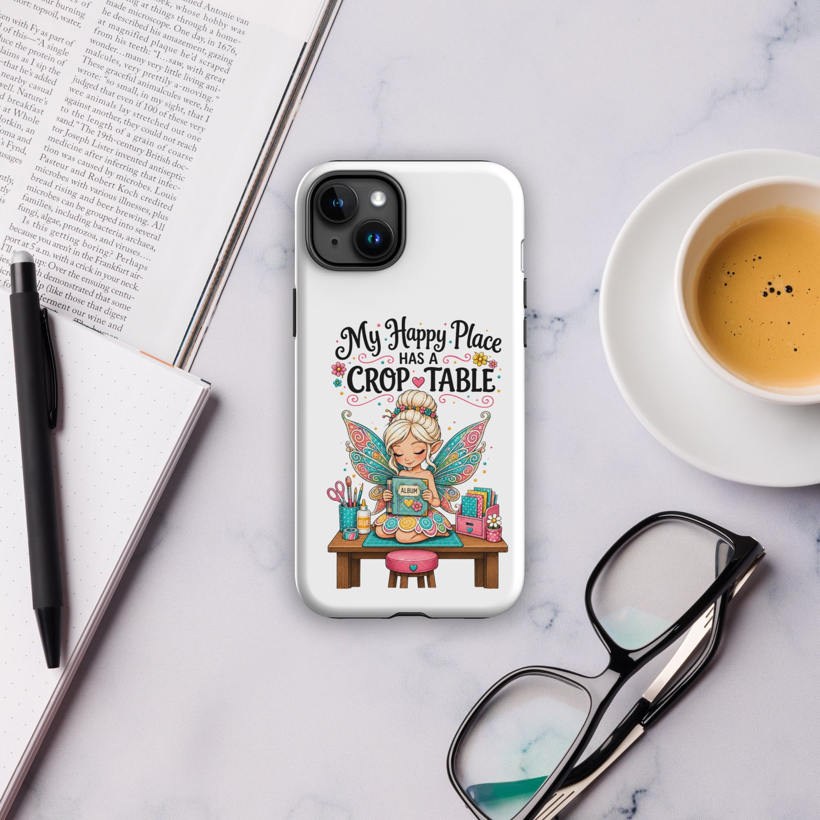 My Happy Place Has A Crop Table - Tough Case for iPhone® - Image 15