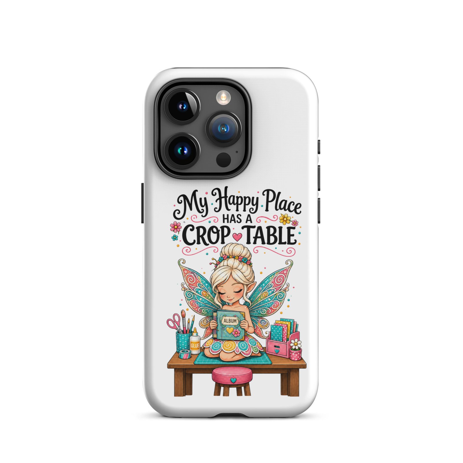 My Happy Place Has A Crop Table - Tough Case for iPhone® - Image 4