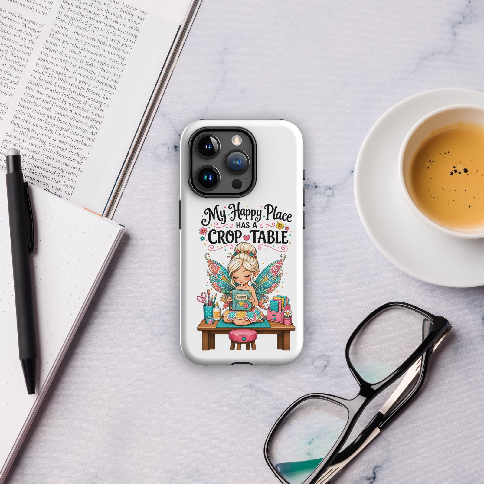My Happy Place Has A Crop Table - Tough Case for iPhone® - Image 16