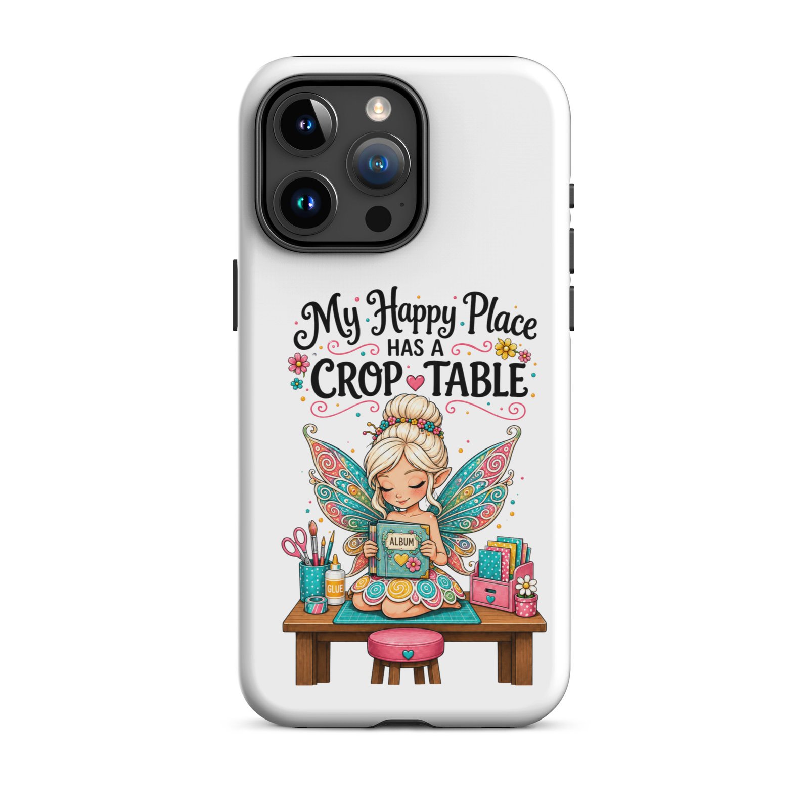 My Happy Place Has A Crop Table - Tough Case for iPhone® - Image 7