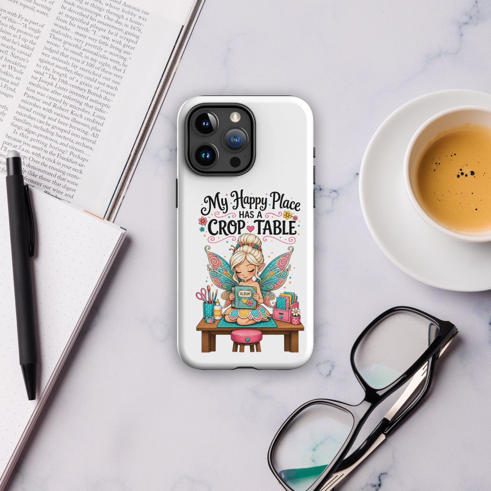 My Happy Place Has A Crop Table - Tough Case for iPhone® - Image 14