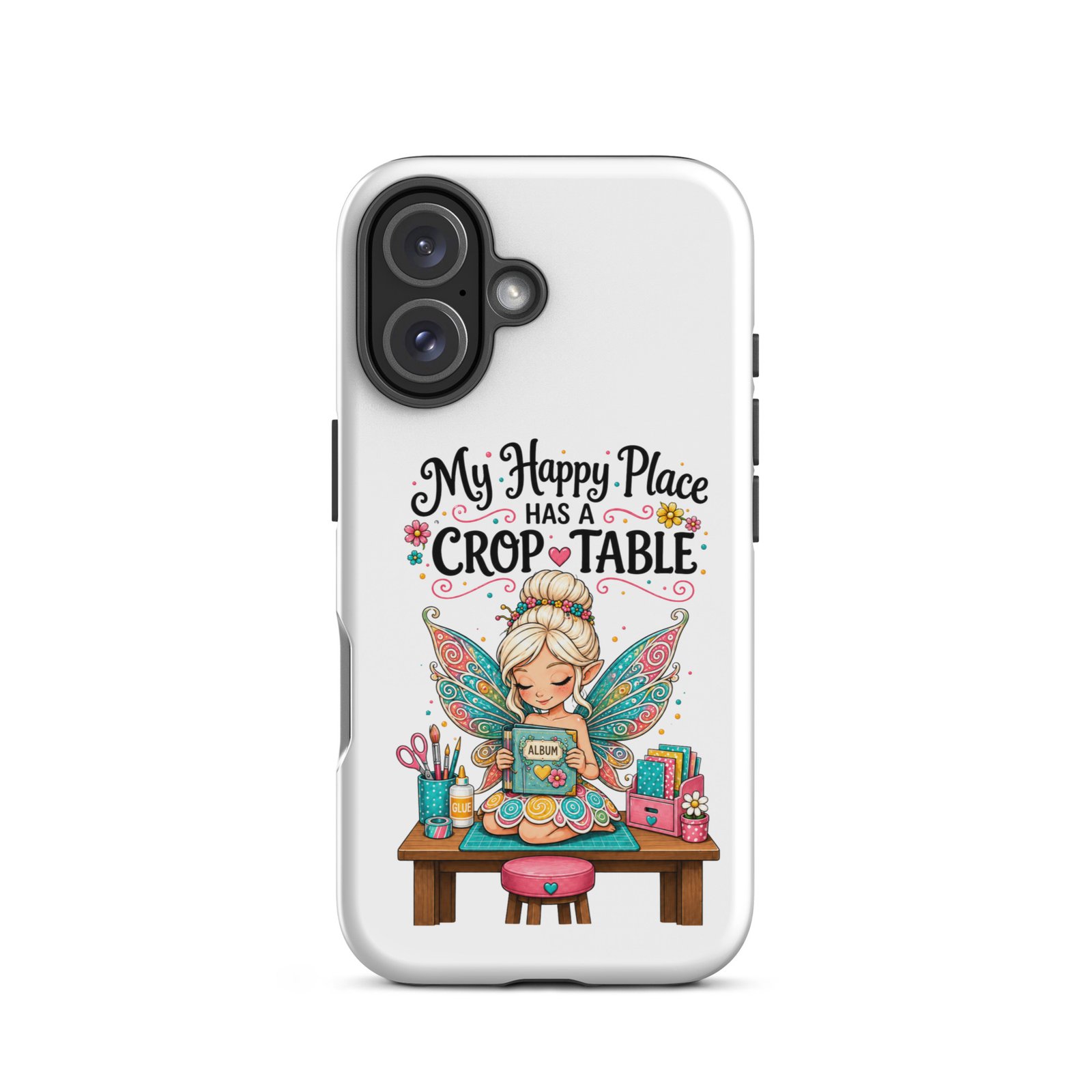 My Happy Place Has A Crop Table - Tough Case for iPhone® - Image 6