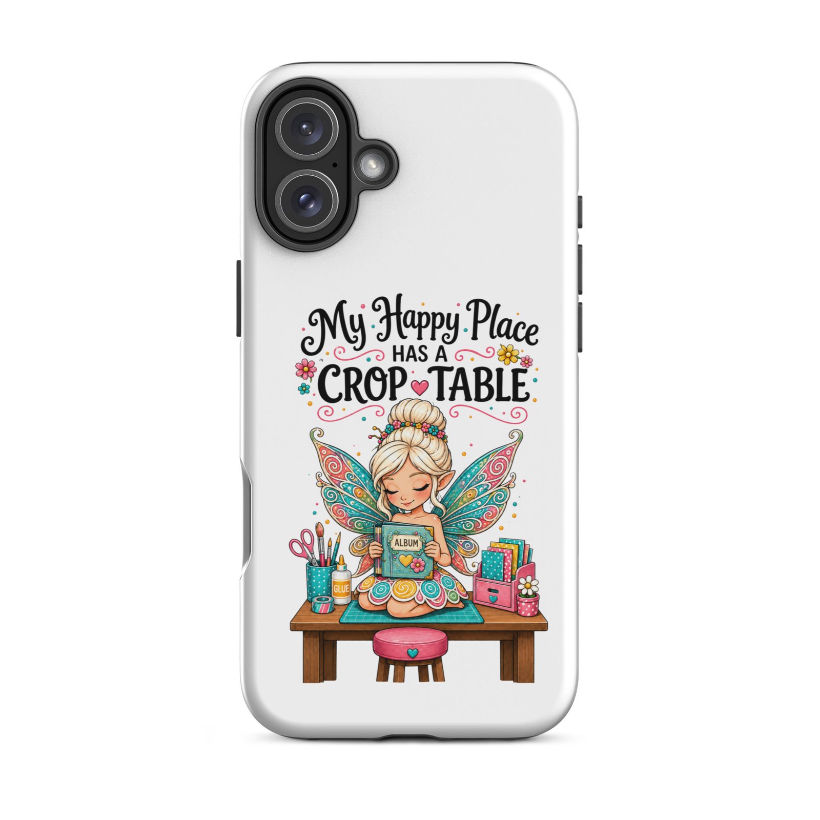 My Happy Place Has A Crop Table - Tough Case for iPhone® - Image 5