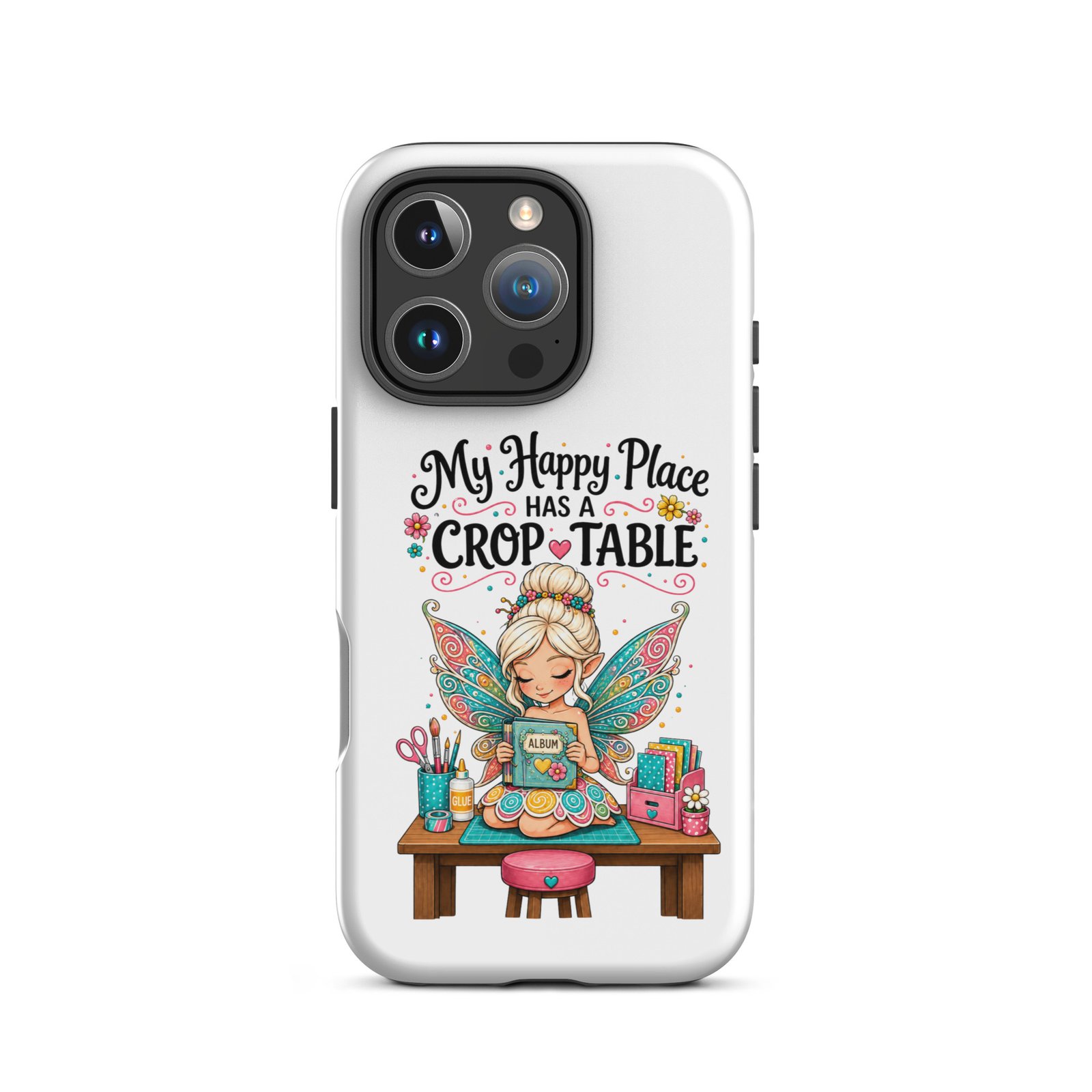My Happy Place Has A Crop Table - Tough Case for iPhone® - Image 8