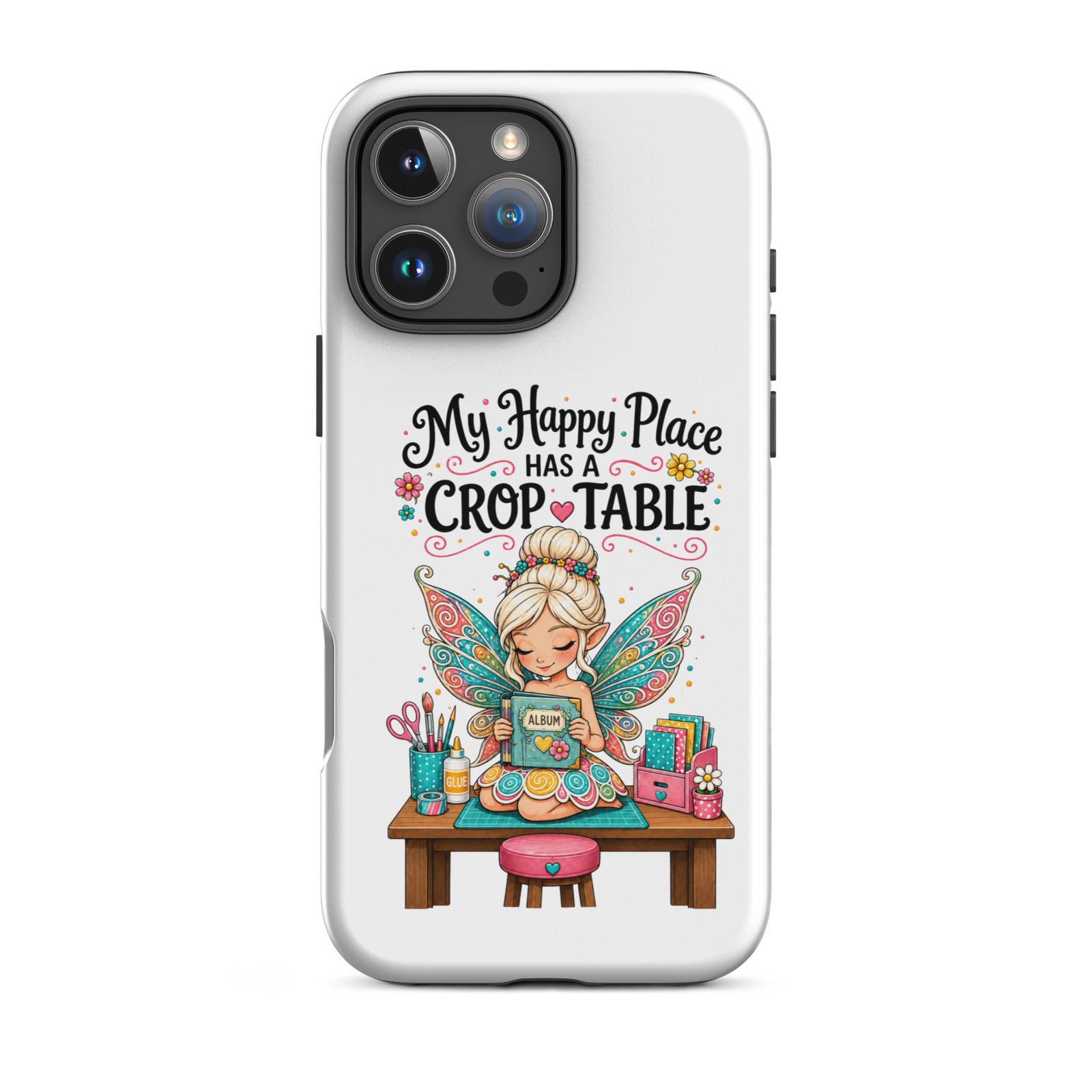 My Happy Place Has A Crop Table - Tough Case for iPhone® - Image 9