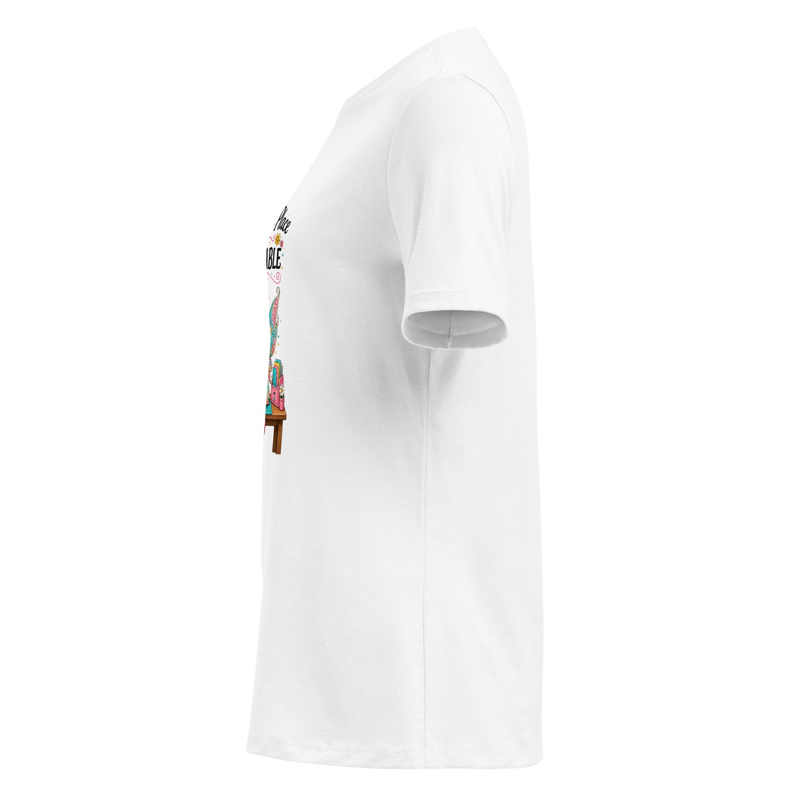 My Happy Place Has a Crop Table - Women's Relaxed T-Shirt - Image 3