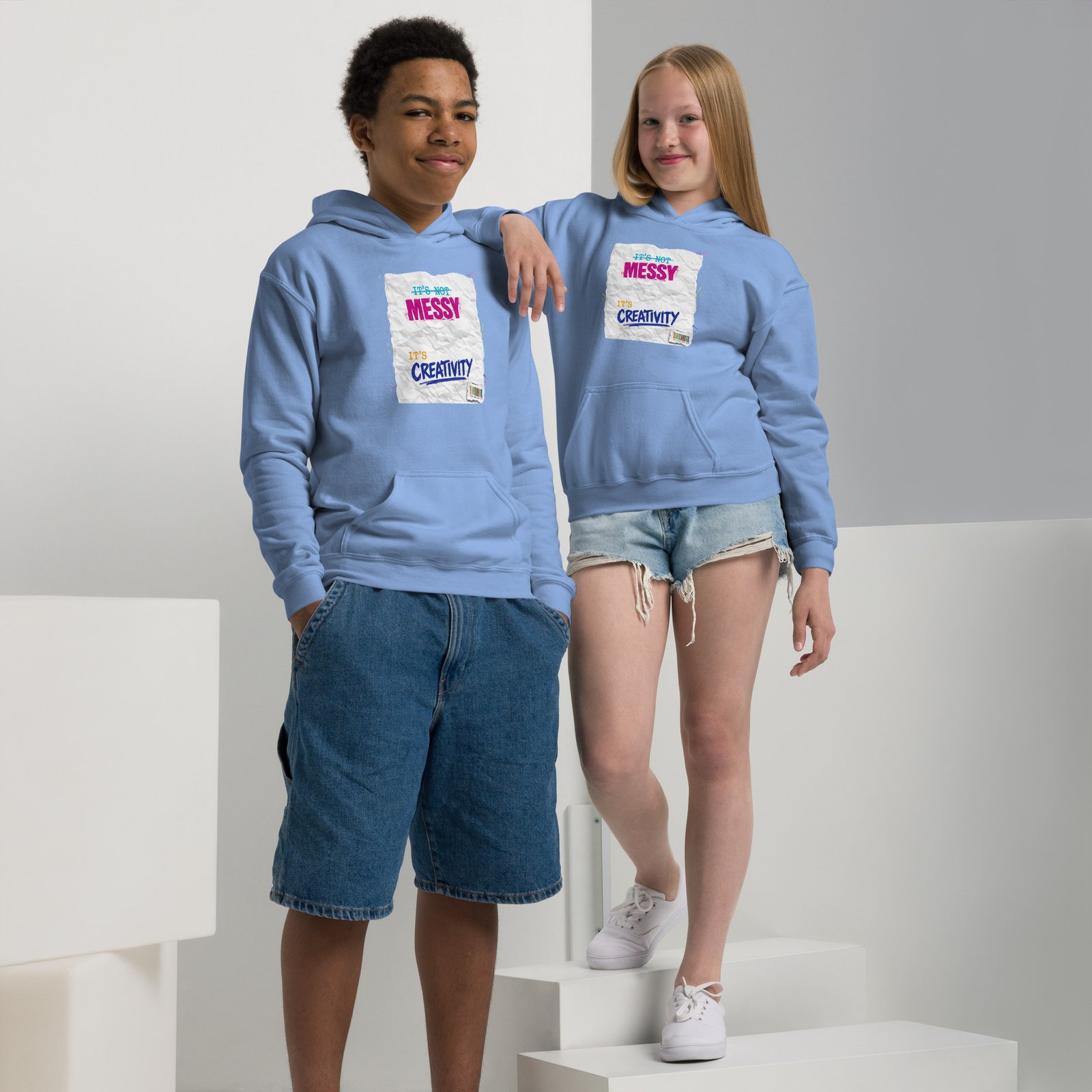 It's Not Messy, It's Creativity - Youth heavy blend hoodie - Image 8