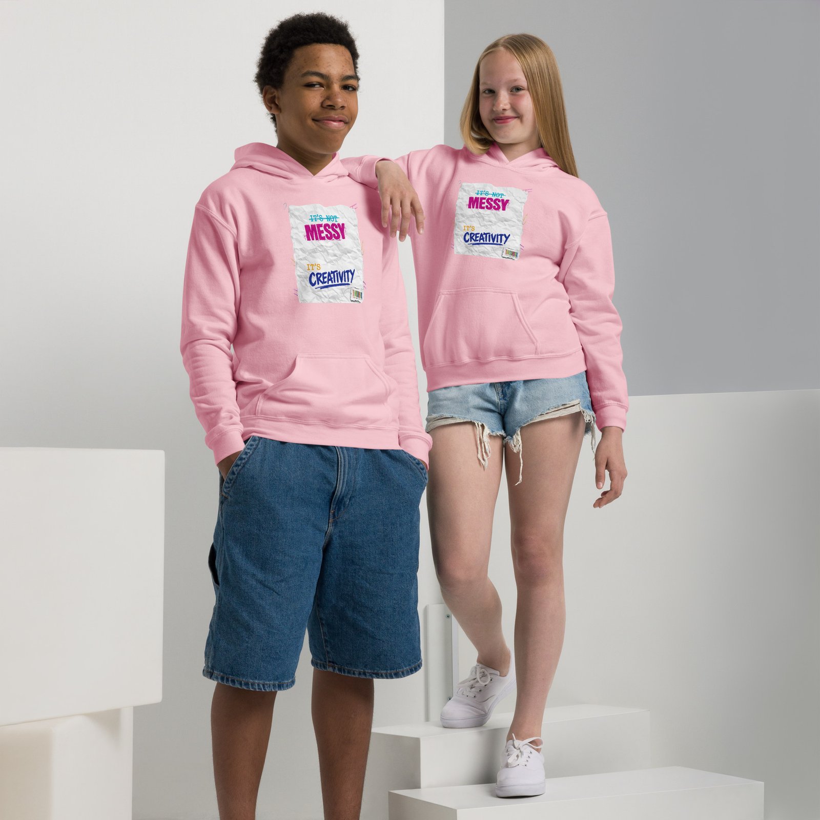 It's Not Messy, It's Creativity - Youth heavy blend hoodie - Image 9