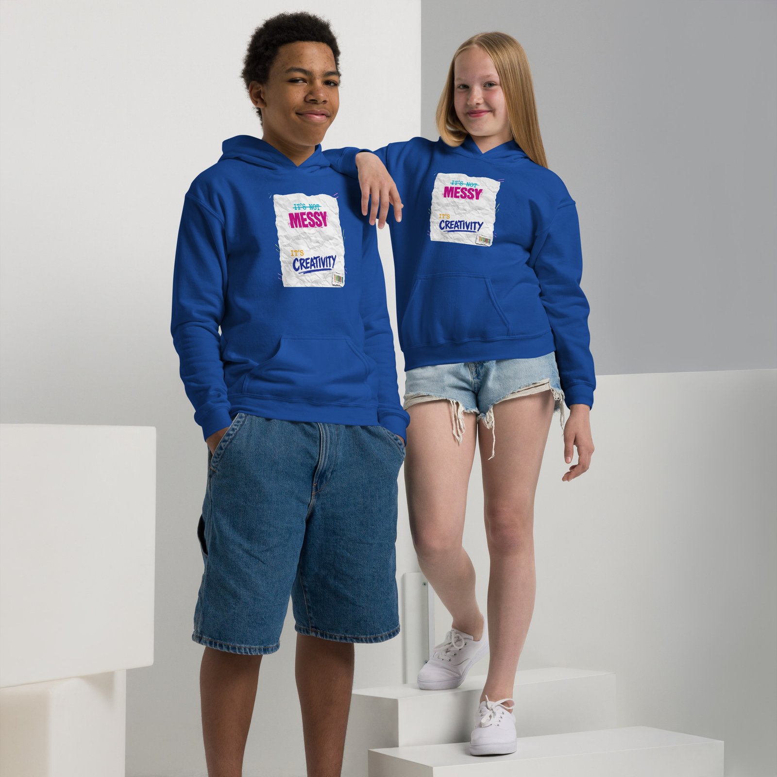 It's Not Messy, It's Creativity - Youth heavy blend hoodie - Image 7
