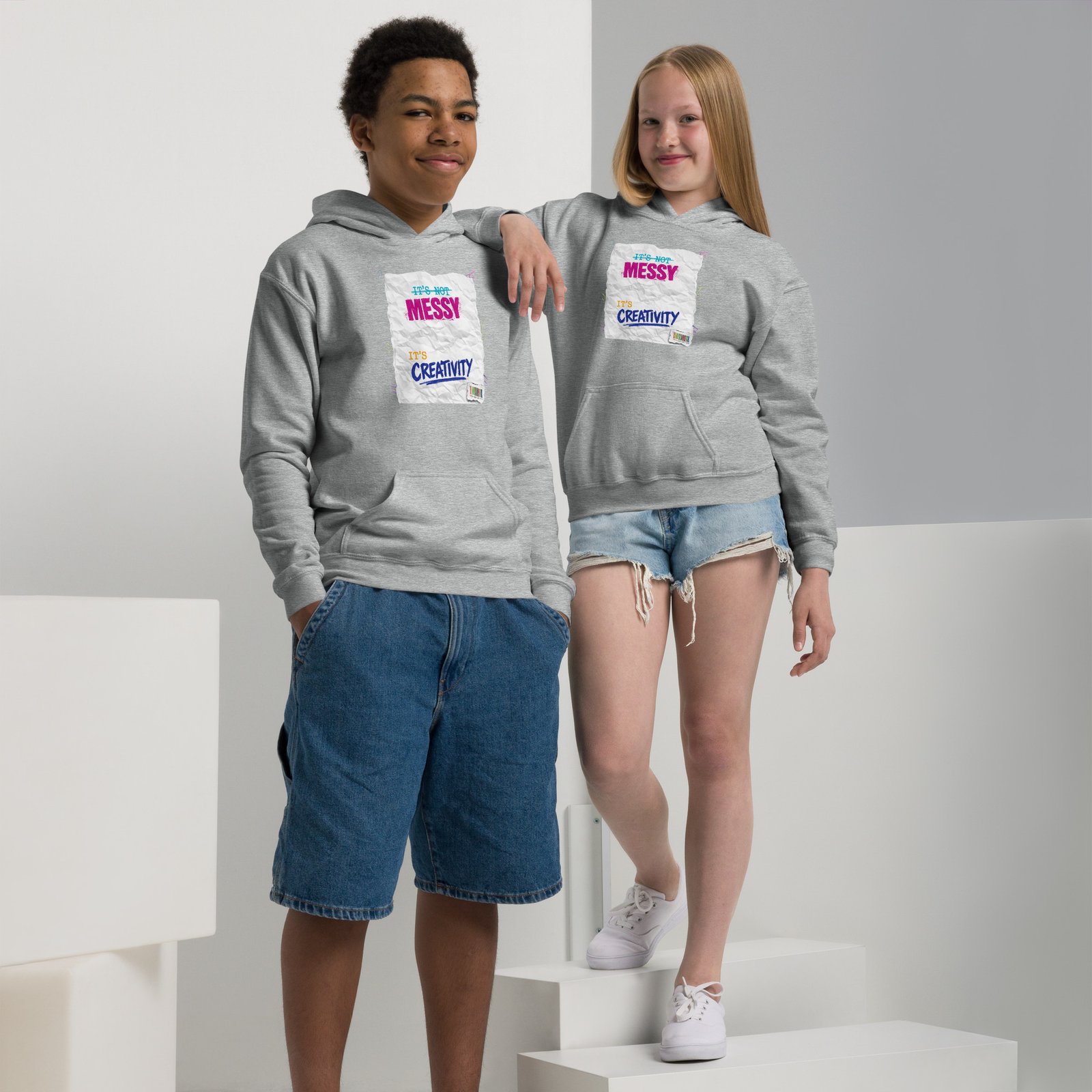 It's Not Messy, It's Creativity - Youth heavy blend hoodie - Image 10