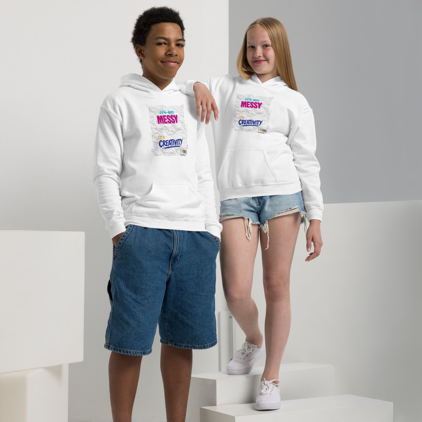 It's Not Messy, It's Creativity - Youth heavy blend hoodie - Image 11