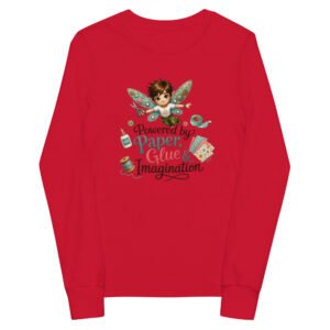 Powered by Paper, Glue & Imagination! - Youth long sleeve tee