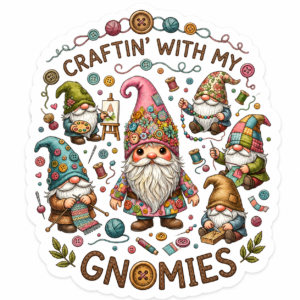 Craftin' with my Gnomies - Sticker 2-1/2" x 3"