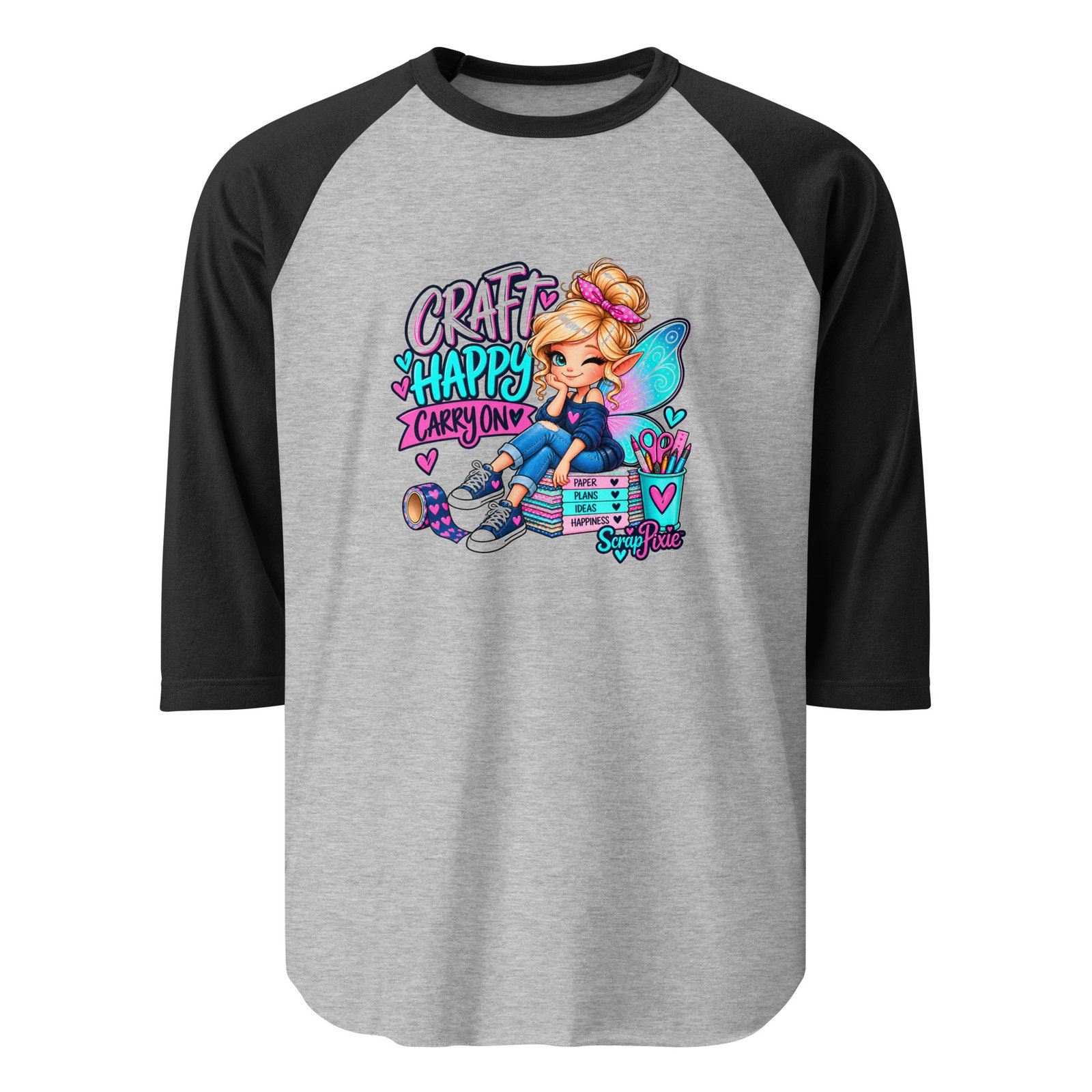 Craft Happy 3/4 sleeve raglan shirt